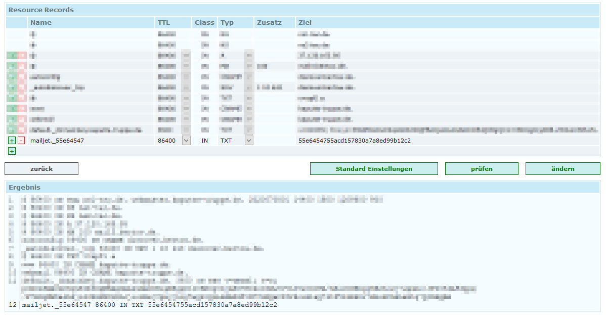 Example for DNS TXT record